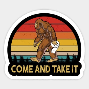 Come And Take It Bigfoot Virus Flu Funny Toilet Paper Shortage Sticker